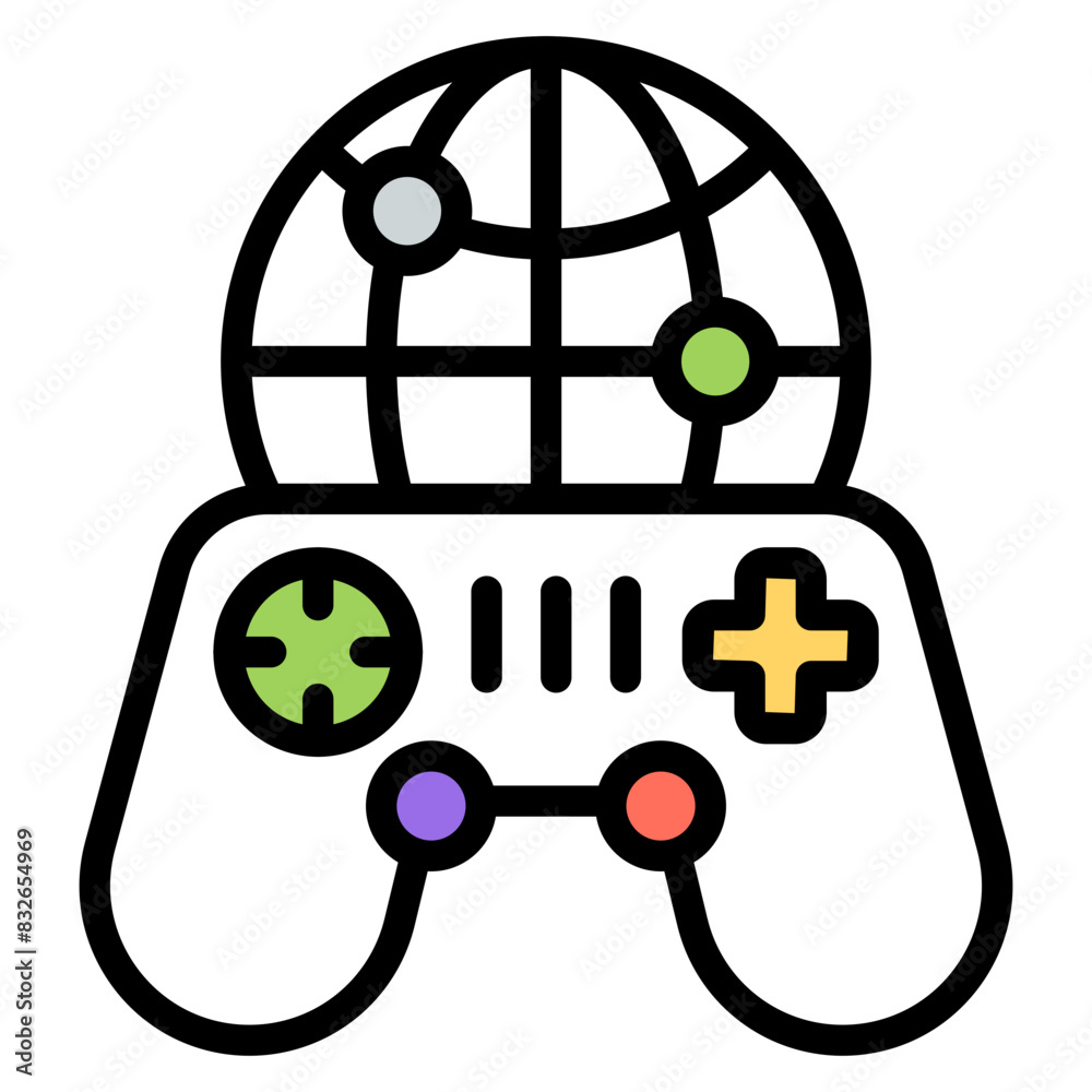 Modern design icon of global gaming
Modern design icon of global gaming