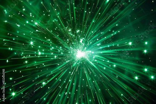 A green starburst with many green stars