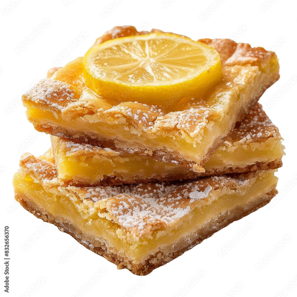 Delicious lemon bars stacked with a lemon slice on top, dusted with powdered sugar. Perfect dessert for any occasion. Delicious lemon bars stacked with a lemon slice on top, dusted with powdered sugar. Perfect dessert for any occasion.