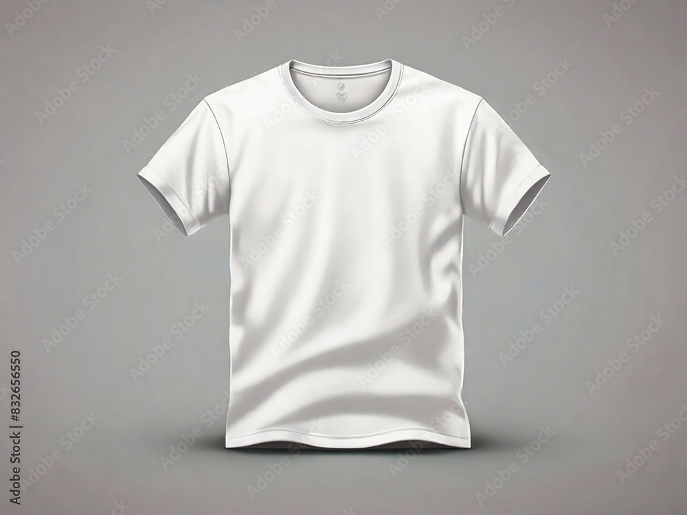 Illustration of White plain tee mockup