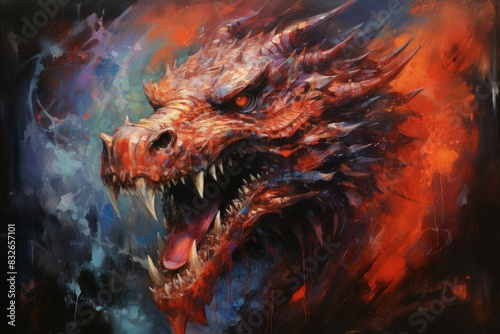 A fearsome half-dragon warrior, with fiery breath and scales as tough as steel. - Generative AI