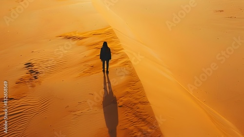 Desert Solitude A Lone Figure in an Endless Sea of Sand