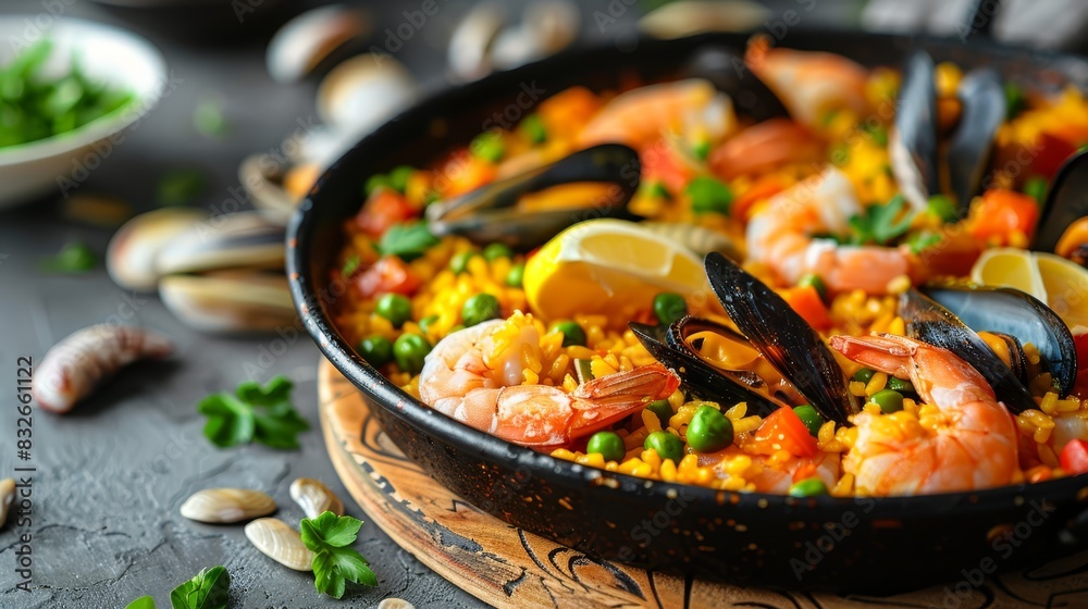 shrimp, mussels, peas, broccoli Nearby, a bowl brims with shellfish shrimp, mussels, peas, broccoli Nearby, a bowl brims with shellfish