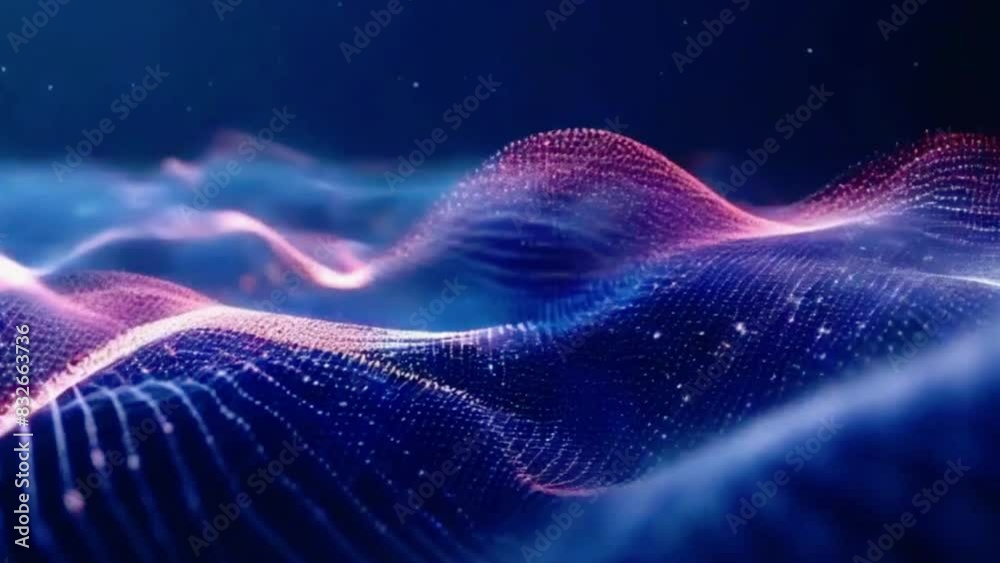 Synchronized waves of particles moving in a rhythmic pattern, depicting synchronized data processing, 4K black background High-Quality Animation Video Synchronized waves of particles moving in a rhythmic pattern, depicting synchronized data processing, 4K black background High-Quality Animation Video