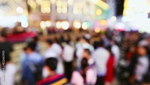 Wallpaper Mural Defocused many people walking on the street at night Torontodigital.ca