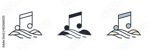 Music Notes Icon theme symbol vector illustration isolated on white background