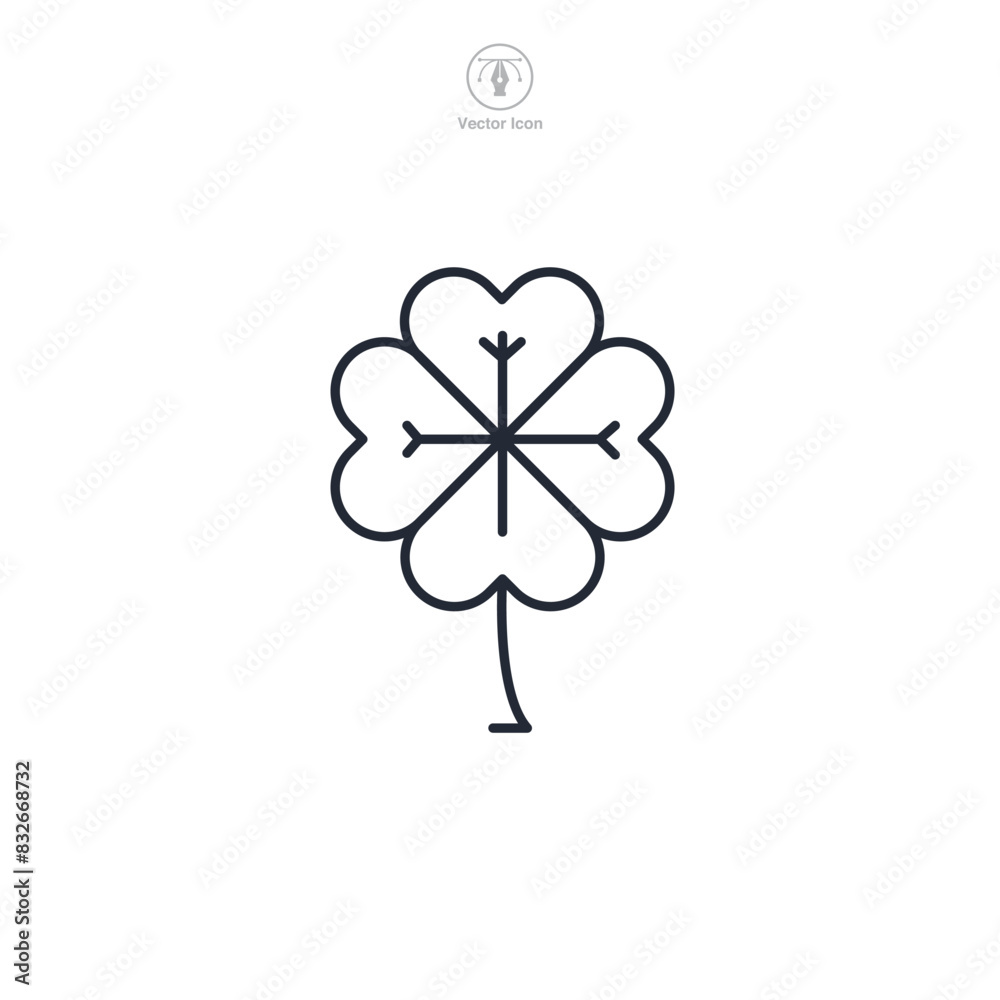 Four Leaf Clover Icon theme symbol vector illustration isolated on white background Four Leaf Clover Icon theme symbol vector illustration isolated on white background