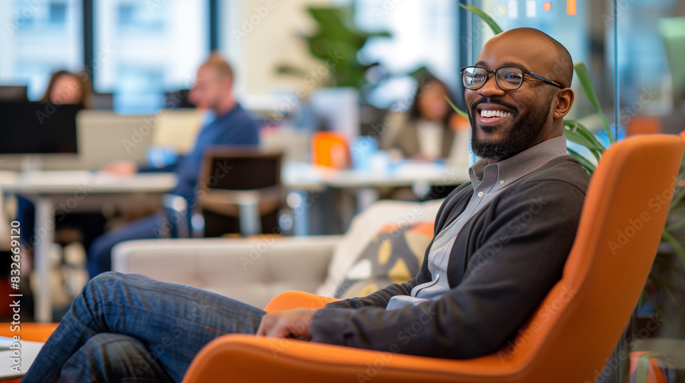 Fototapeta premium Working environment in the office, people's faces.