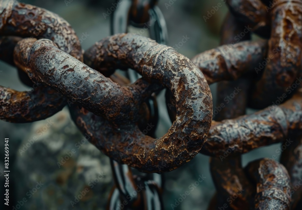A jumble of ancient, rusted chain. A jumble of ancient, rusted chain.