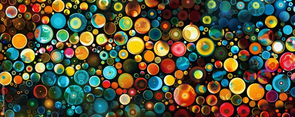 Vibrant abstract background featuring multicolored circles with an artistic bokeh effect Vibrant abstract background featuring multicolored circles with an artistic bokeh effect