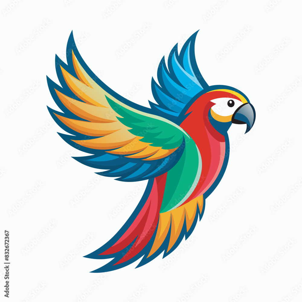 Parrot bird vector logo icon design