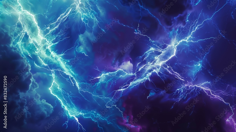 Fototapeta premium Electric dreams: vivid lightning in dark skies