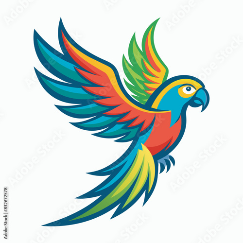 parrot modern and simple colour logo illustration