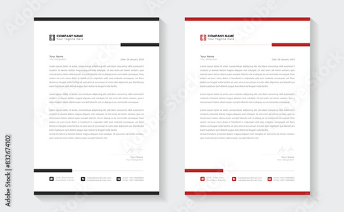 Modern Creative Clean business style letterhead bundle of your corporate design. Set to print. modern business letterhead in abstract design. Elegant template design in minimalist, print ready A4