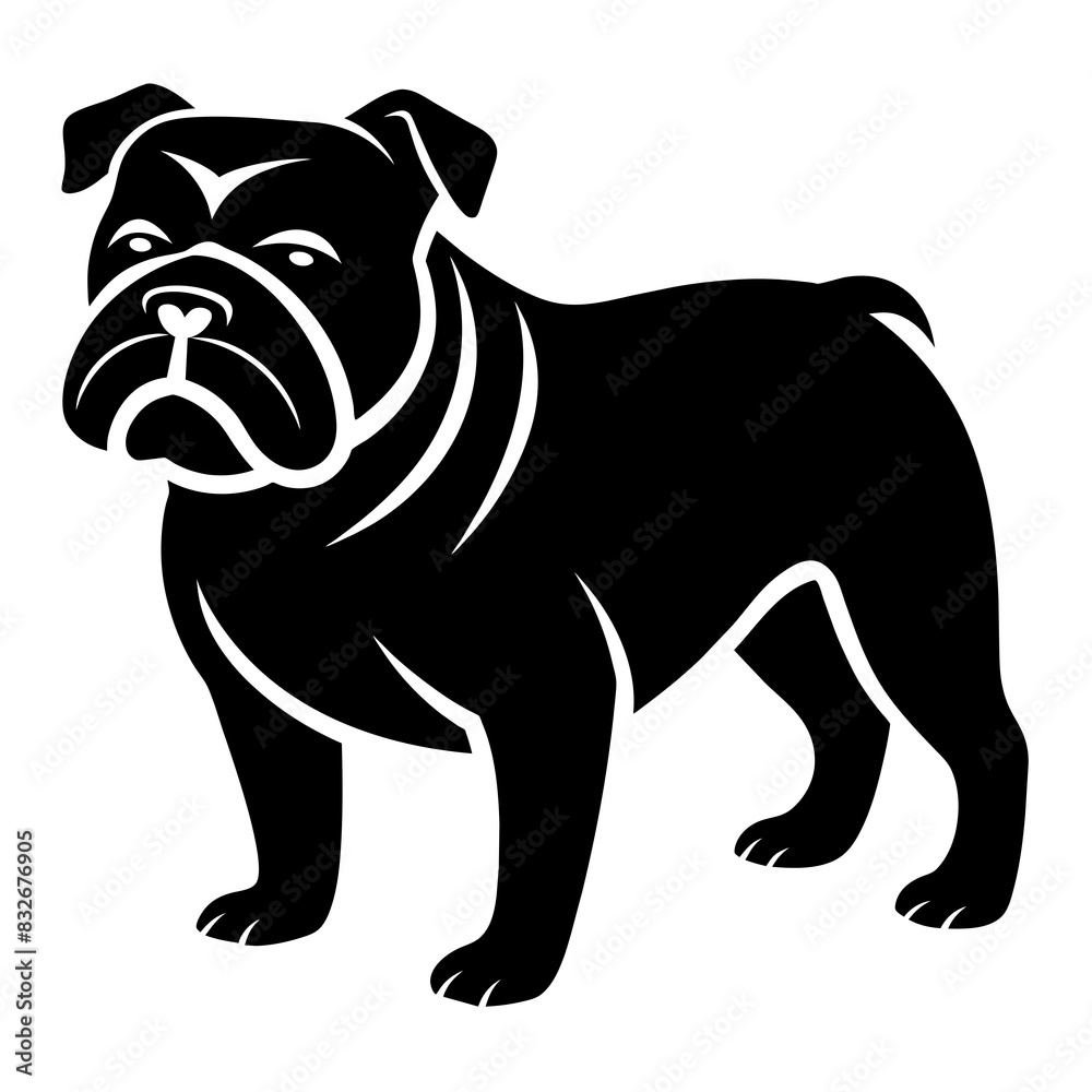 Bulldog mascot line art vector silhouette Bulldog mascot line art vector silhouette