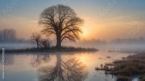 sunrise over the river