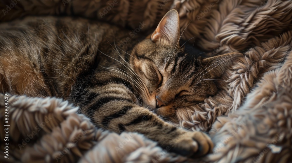 A drowsy feline is lounging in a cozy spot A drowsy feline is lounging in a cozy spot