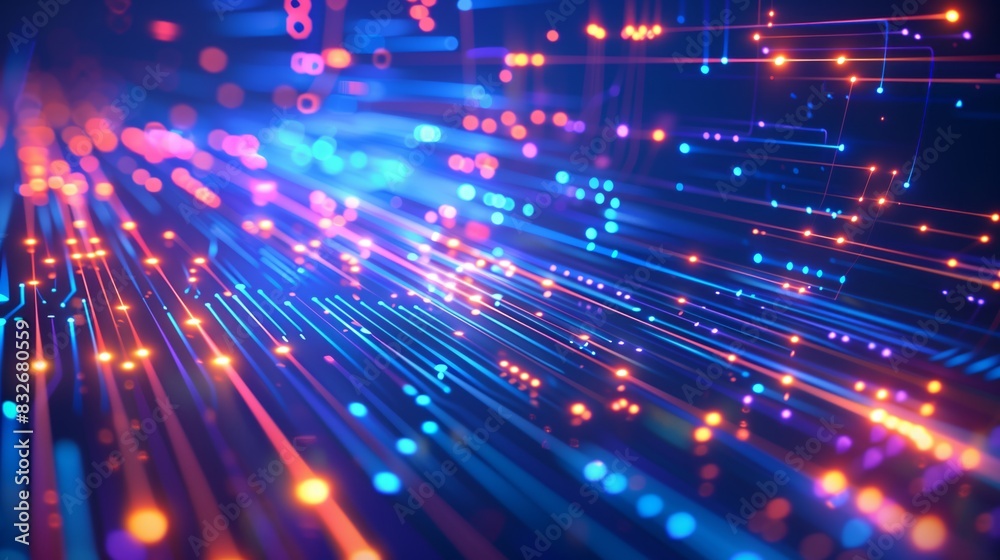 Abstract illustration of a technology glow internet lines on the blue background. Abstract illustration of a technology glow internet lines on the blue background.