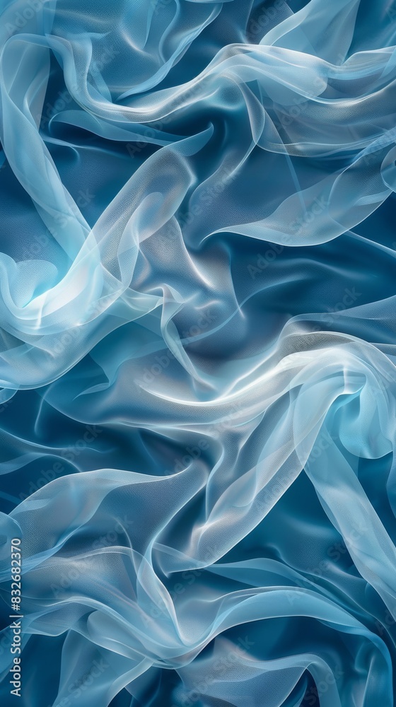 Obraz premium Elegant blue silk fabric textures