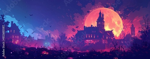 Design a poster for a spooky scavenger hunt during a Halloween party photo