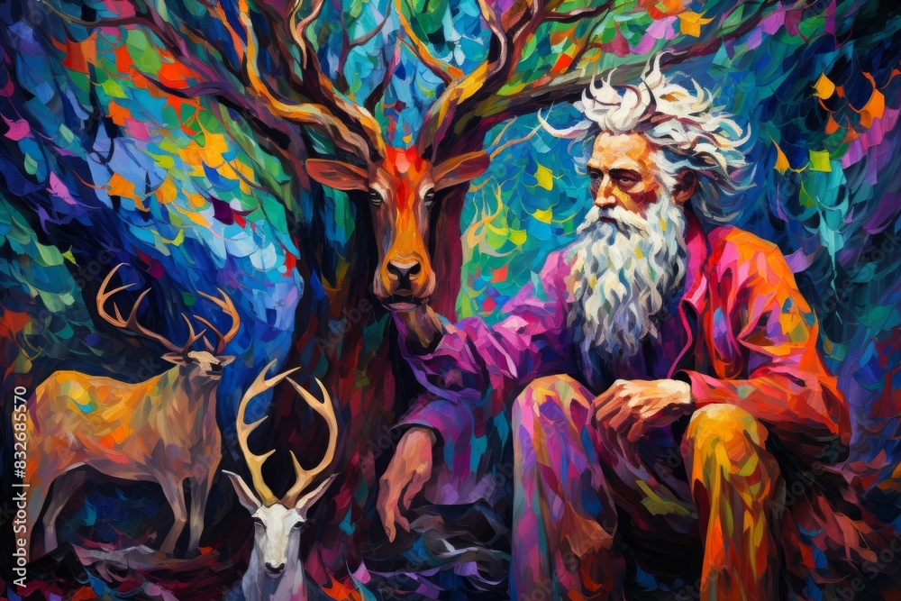 A gentle and nurturing druid, attuned to the natural world and capable of commanding its forces. - Generative AI A gentle and nurturing druid, attuned to the natural world and capable of commanding its forces. - Generative AI
