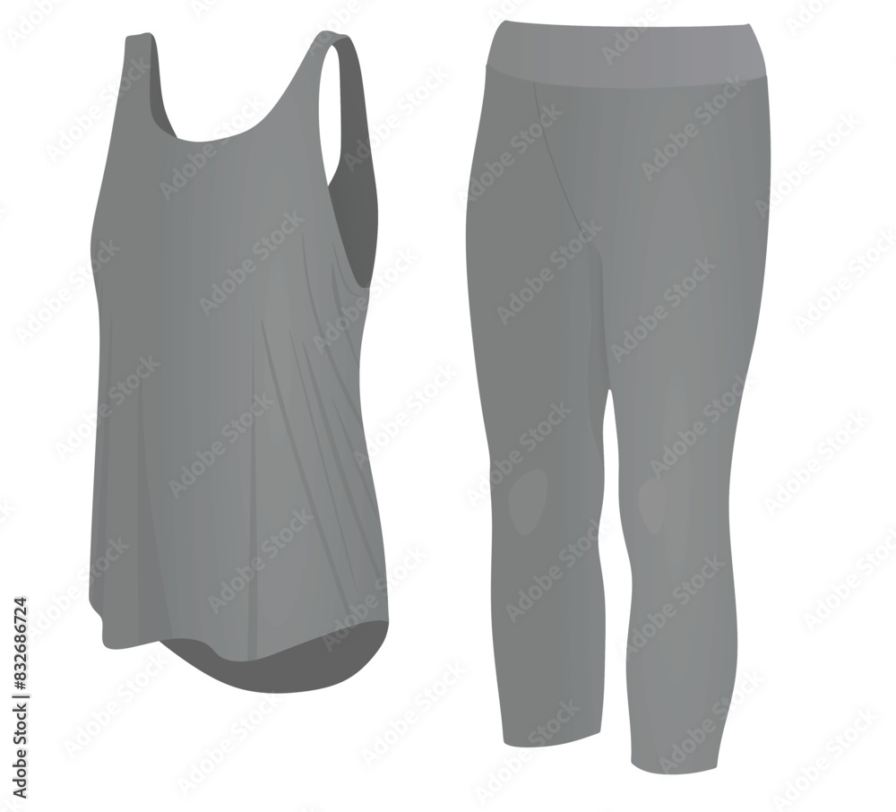 Sleeveless t shirt and pants. vector Sleeveless t shirt and pants. vector