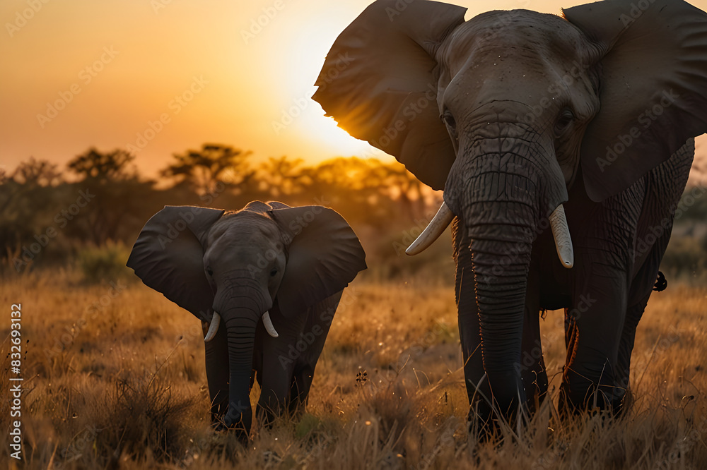 Obraz premium Elephants in the wild 