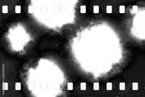 Damaged an old celluloid film strip with dust,  scratches and stains