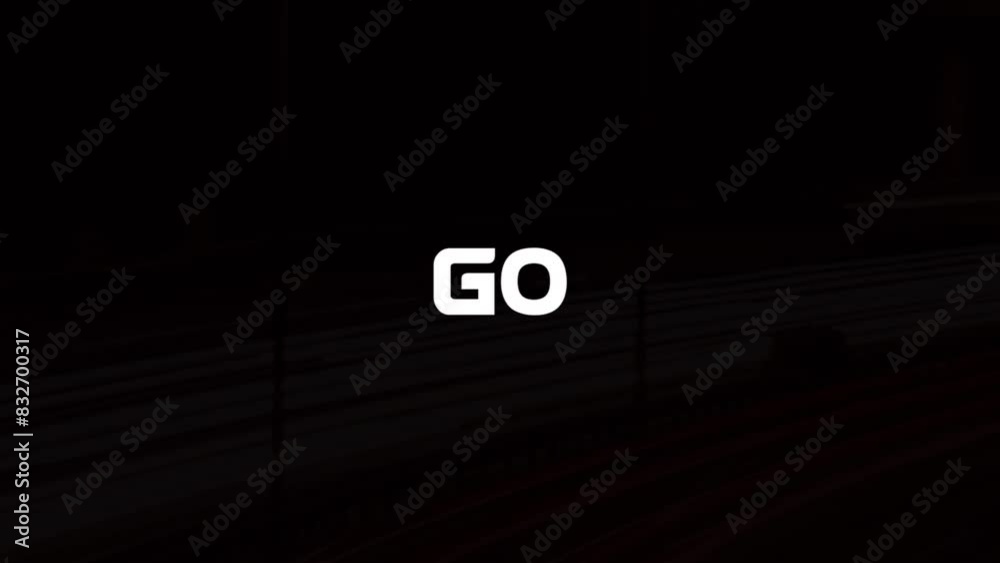 Go, Go Video, Go Text Animation Videos On Black Background Go, Go Video, Go Text Animation Videos On Black Background