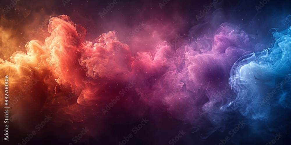 Abstract colorful smoke background with copy space, dark color backgrounds.