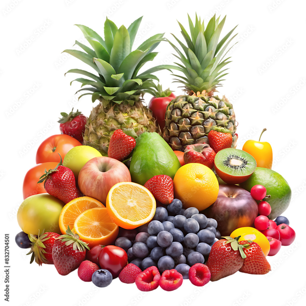 Mix fruits png isolated on transparent background Mix fruits png isolated on transparent background