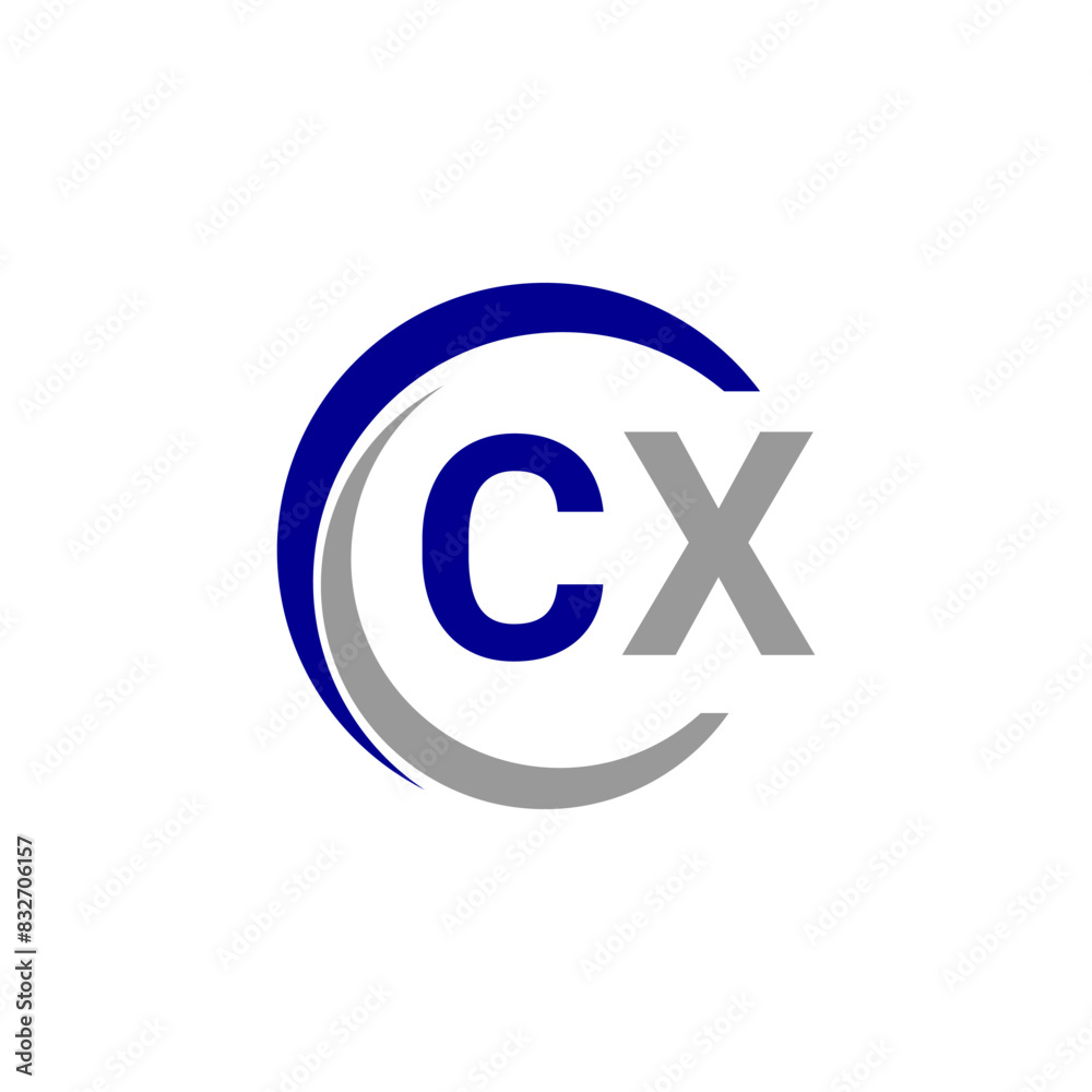 Alphabet letters Initials Monogram logo CX, INITIAL Letter CX logo design, template vector.