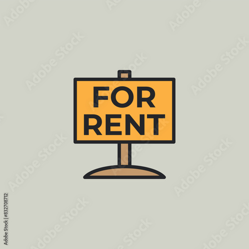 For rent sign bord icon 