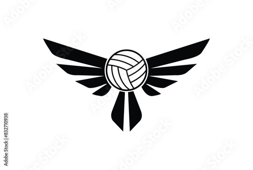 phoenix Bird holding volly ball logo icon illustration vector on white background
