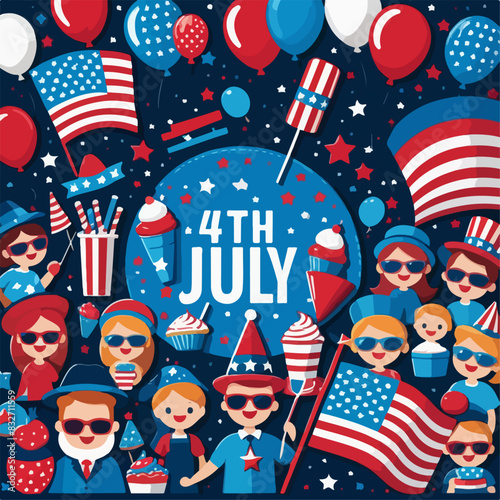 Patriotic party design for 4th of July festivities