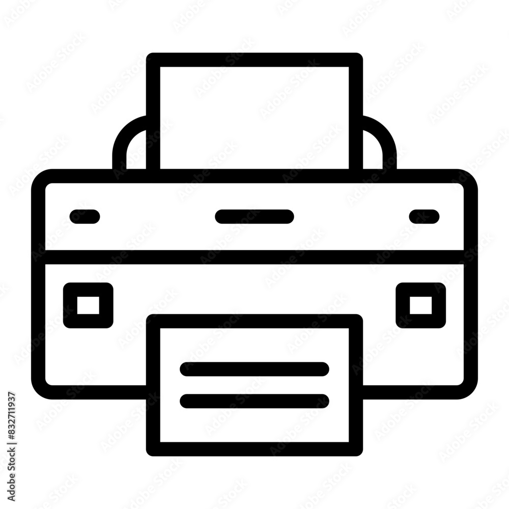 Printer Vector Line Icon Design Printer Vector Line Icon Design