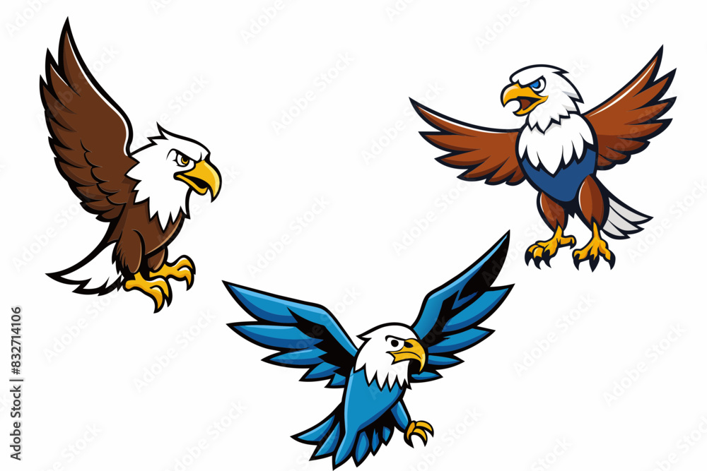 Obraz premium Eagle flying on a white background