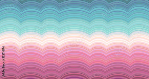 A wavy gradient of horizontal stripes in harmonious teal, cream, and mauve hues.