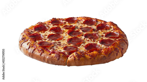 Pepperoni Pizza on White Background