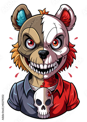 Discover a terrifying Halloween Horror Teddy Bear with a creepy patchwork design