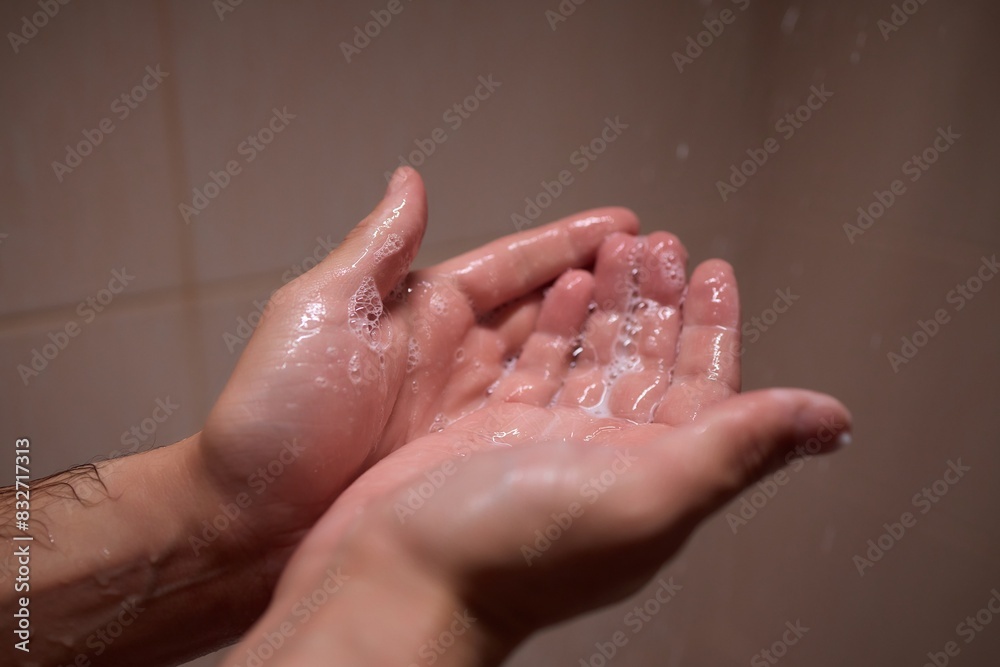 To maintain good hygiene and health, individuals cleanse their hands using water
