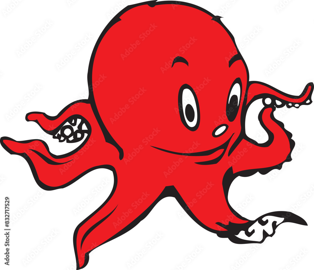 Obraz premium octopus cartoon character