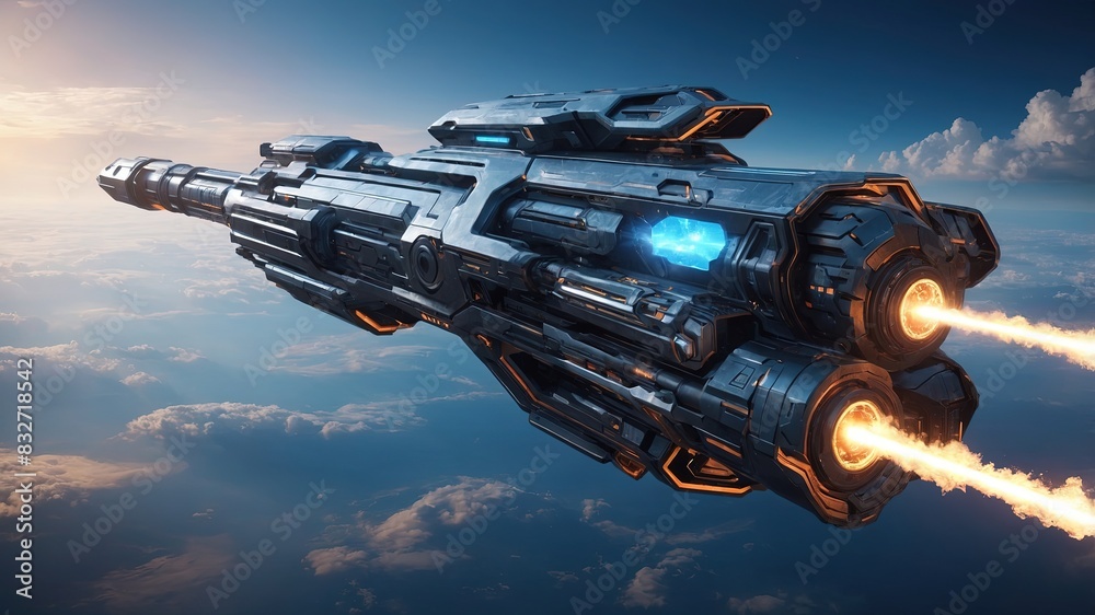 future scifi plane, futuristic, majestic, flying over the beautiful sky, future scifi plane, futuristic, majestic, flying over the beautiful sky,