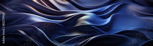 Wallpaper Mural photo illustration of beautiful, graceful and wavy blue silk fabric Torontodigital.ca