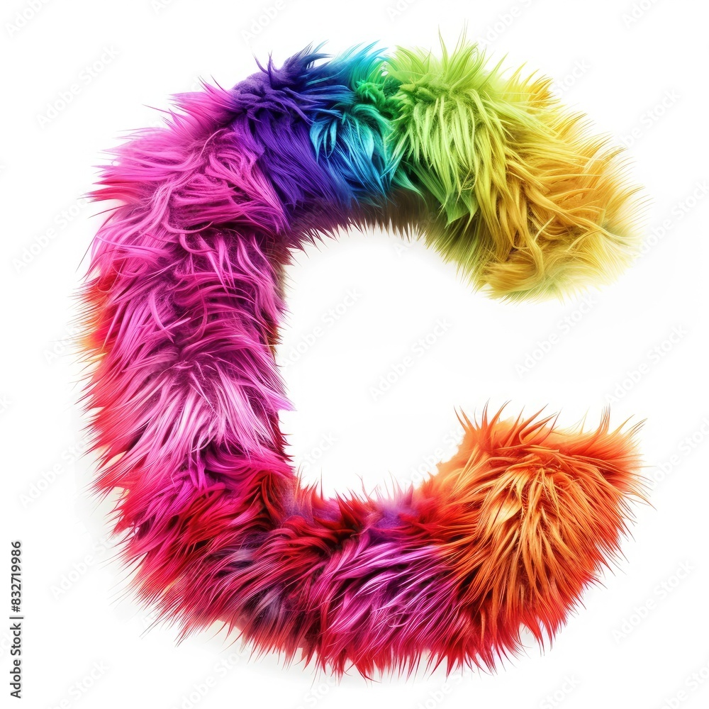 c Colorful letters, furry, hairy, fluffy. Rainbow. motives c Colorful letters, furry, hairy, fluffy. Rainbow. motives