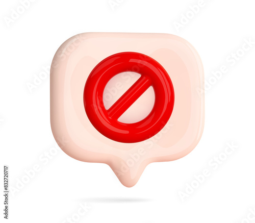 Red prohibited sign. Ban symbol, stop sign, alert signal. 3d icon in cartoon trendy style. Vector illustration. Free Download Red prohibited sign. Ban symbol, stop sign, alert signal. 3d icon in cartoon trendy style. Vector illustration. - GFXLoad