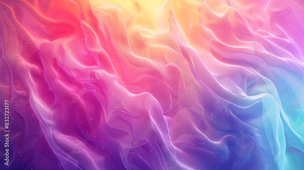 A colorful, abstract background with a purple and blue wave