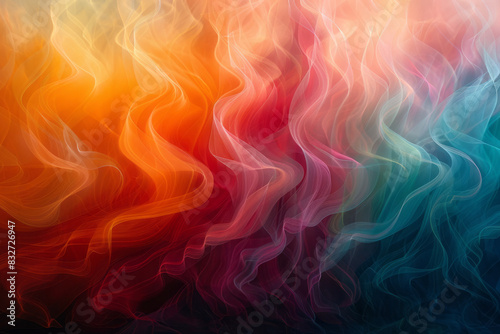 Abstract sound waves forming a symphony of colors, blending seamlessly into one another,