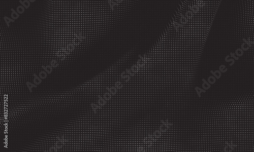 3d shape dots blended mesh, future technology relaxing, wave of flowing particles, Distorted grid set, smooth curvy shape, dots fluid array