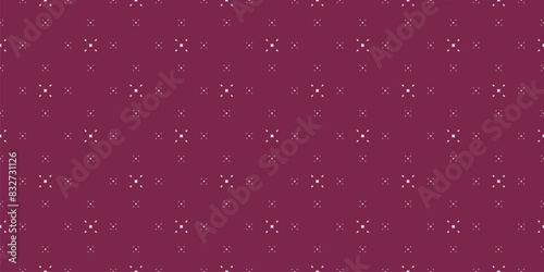 Subtle vector minimalist pattern with tiny diamond shapes, small stars. Delicate seamless texture in burgundy color. Minimal geometric background. Repeating geo design for decor, print, wallpaper